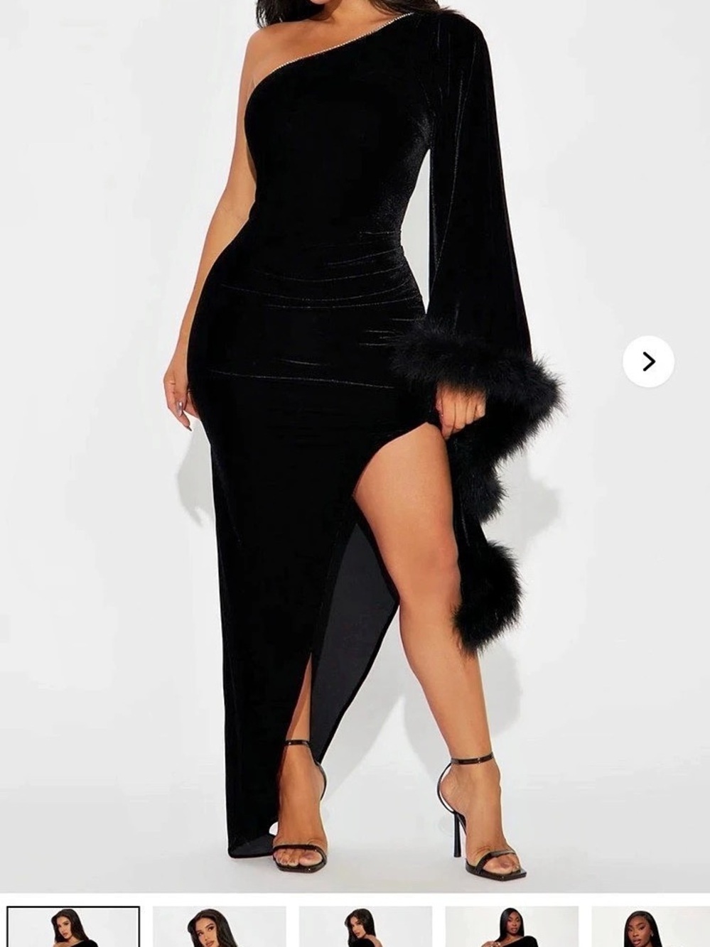 Fashion Nova One More Night Velvet Maxi Dress Black